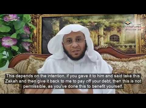 Zakah: If you lent somebody money,is it allowed for you to give him Zakah so he pays you back ?